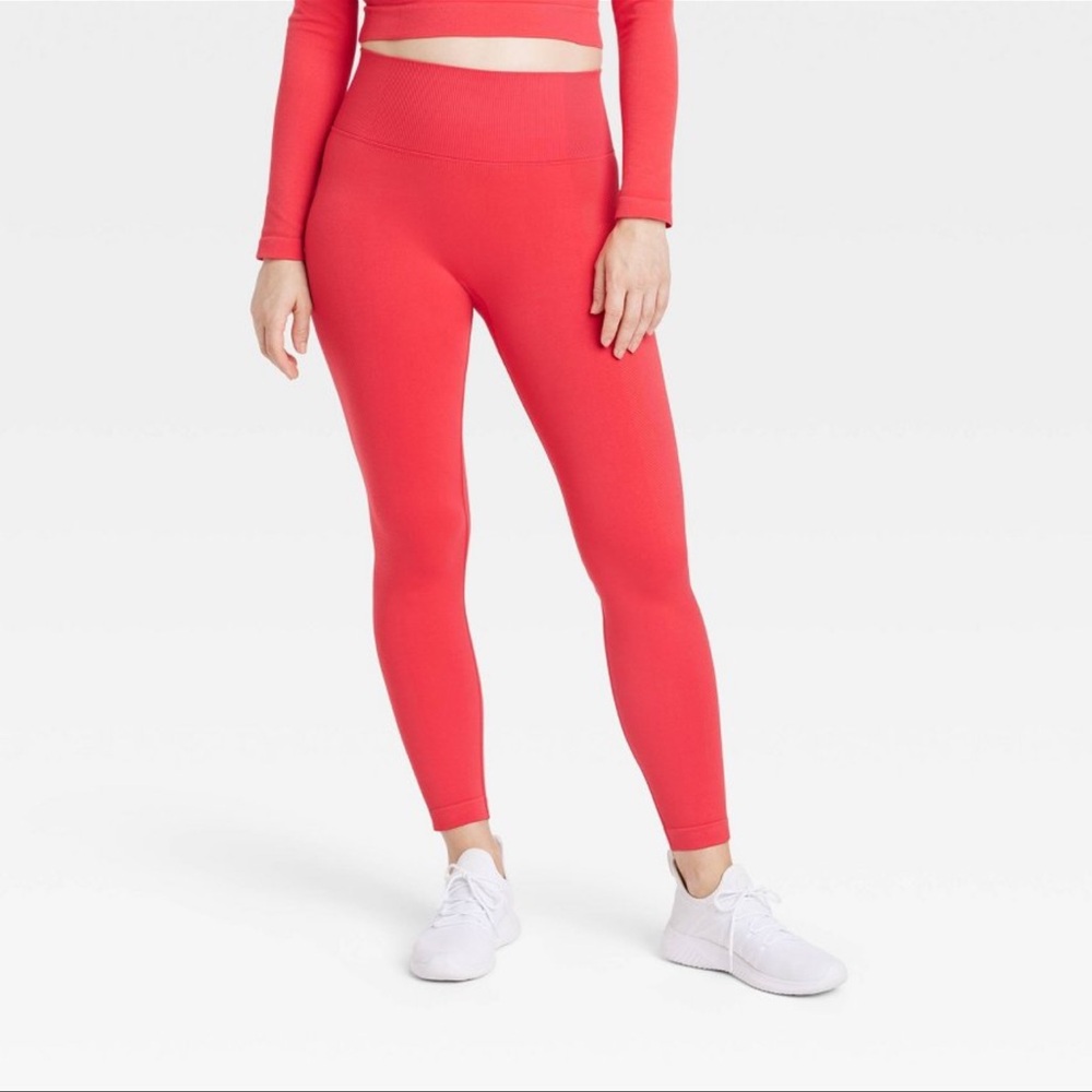 NWT All In Motion Seamless Red Leggings
